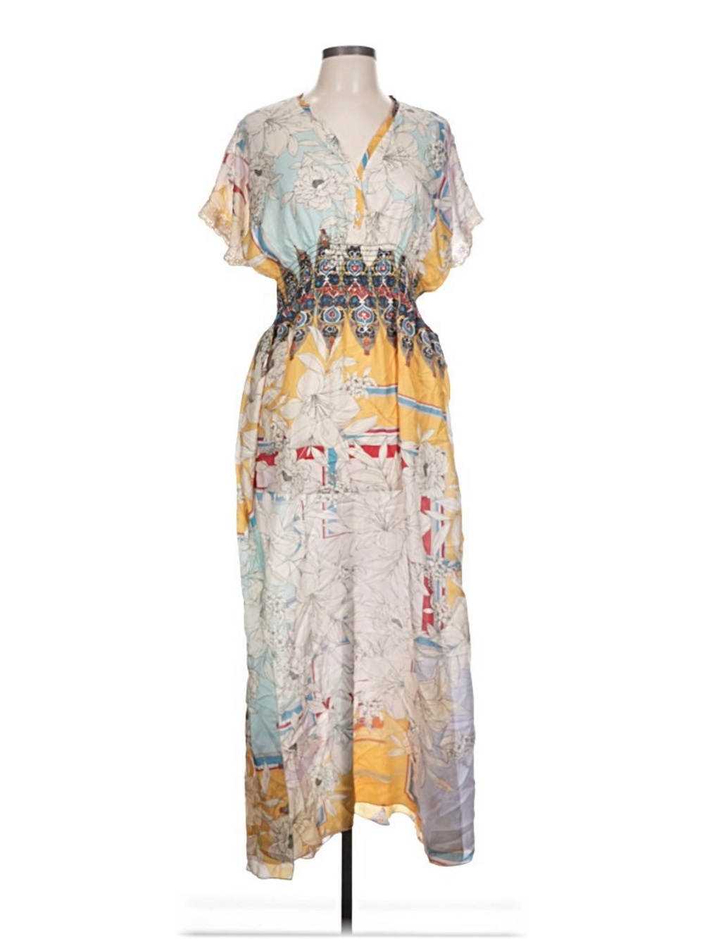 Johnny Was 100% Silk Dress Boho Medium